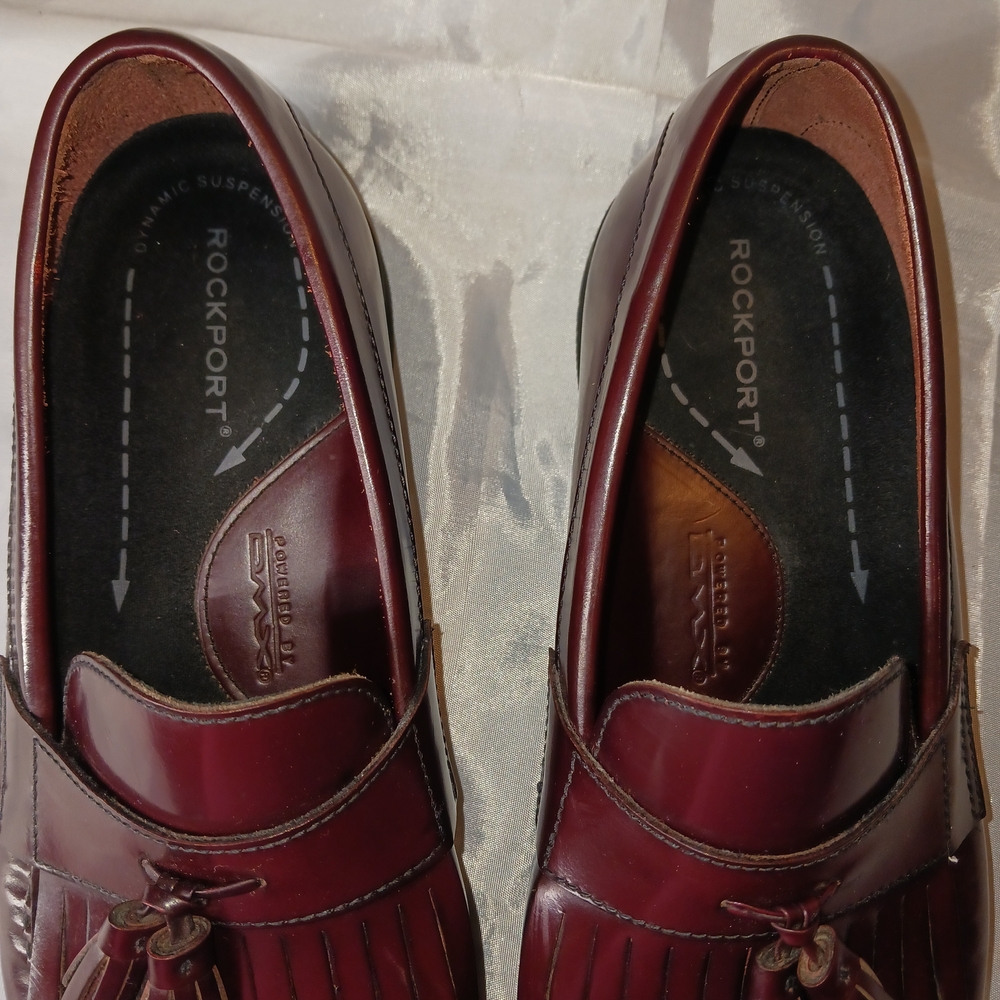 "Rockport" Men's Burgundy, Leather, Tassel Loafers Size 12W - Picture 2 of 15